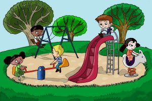 مراحل آموزش کشیدن نقاشی زمین بازی کودکان